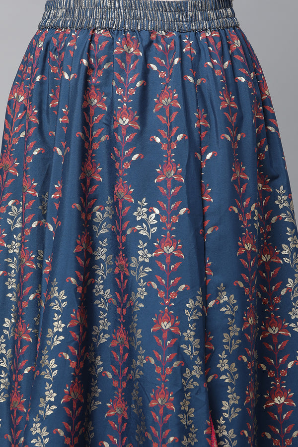 Pink Festive Ethnic kurta & Skirt Set
