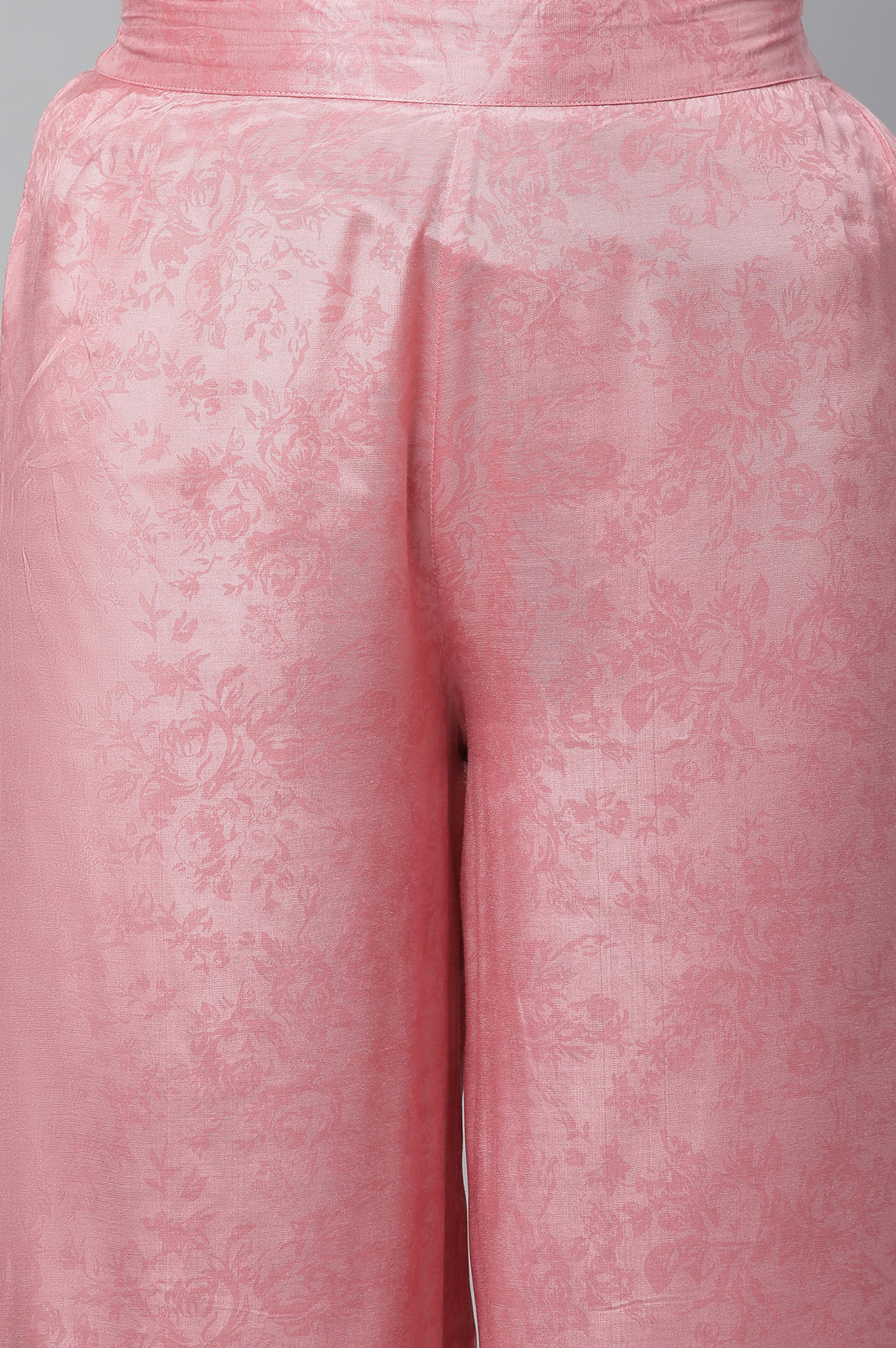 Pink Printed Liva kurta &amp; Palazzo Set