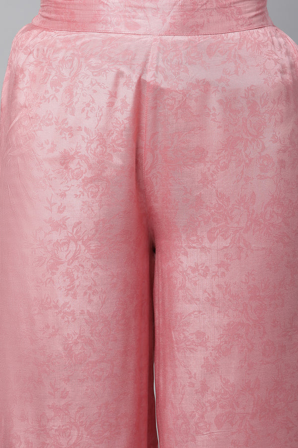 Pink Printed Liva kurta & Palazzo Set