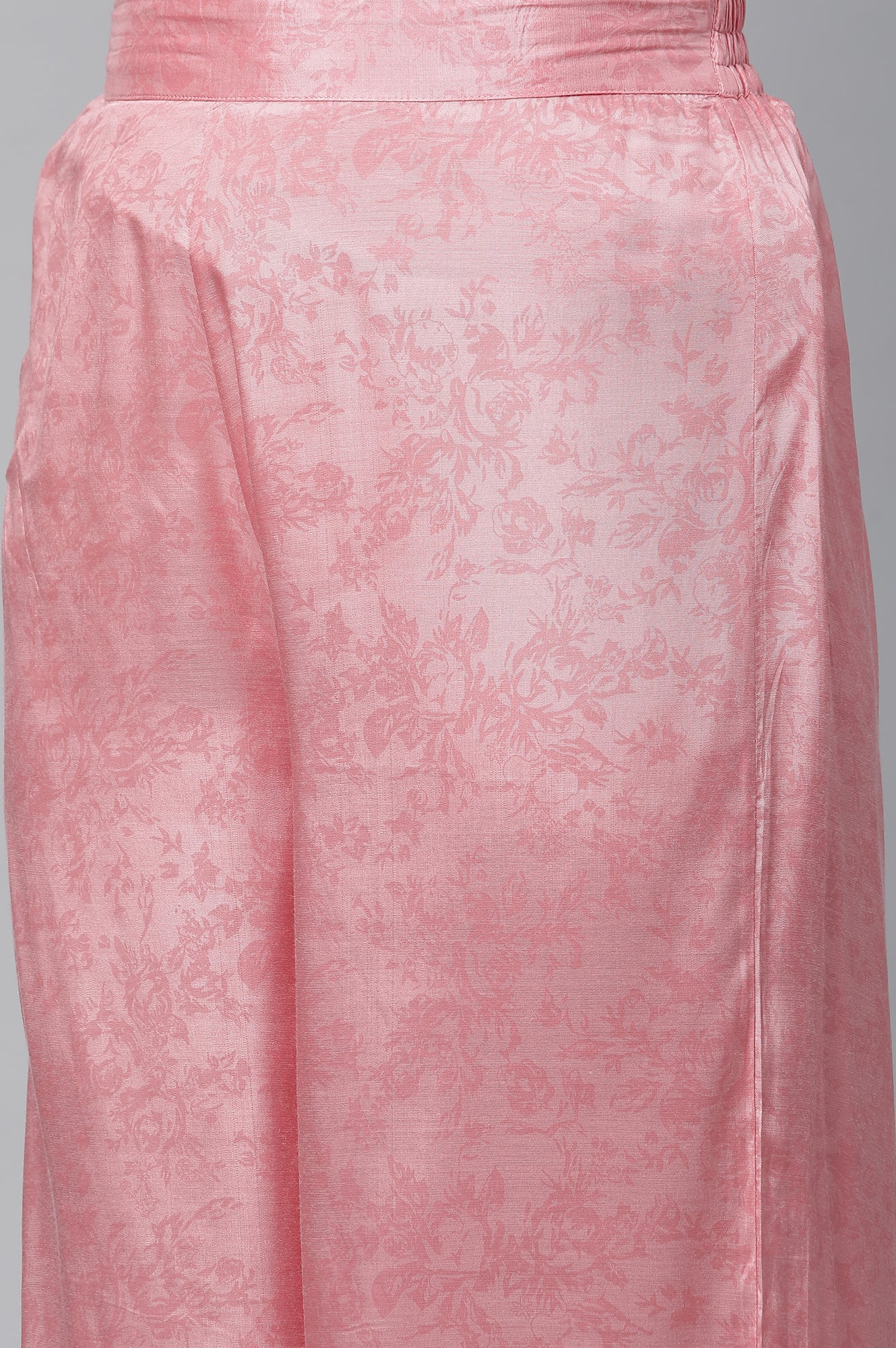 Pink Printed Liva kurta &amp; Palazzo Set