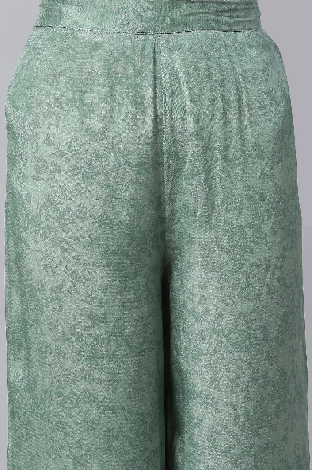 Green Printed kurta &amp; Straight Pants Set