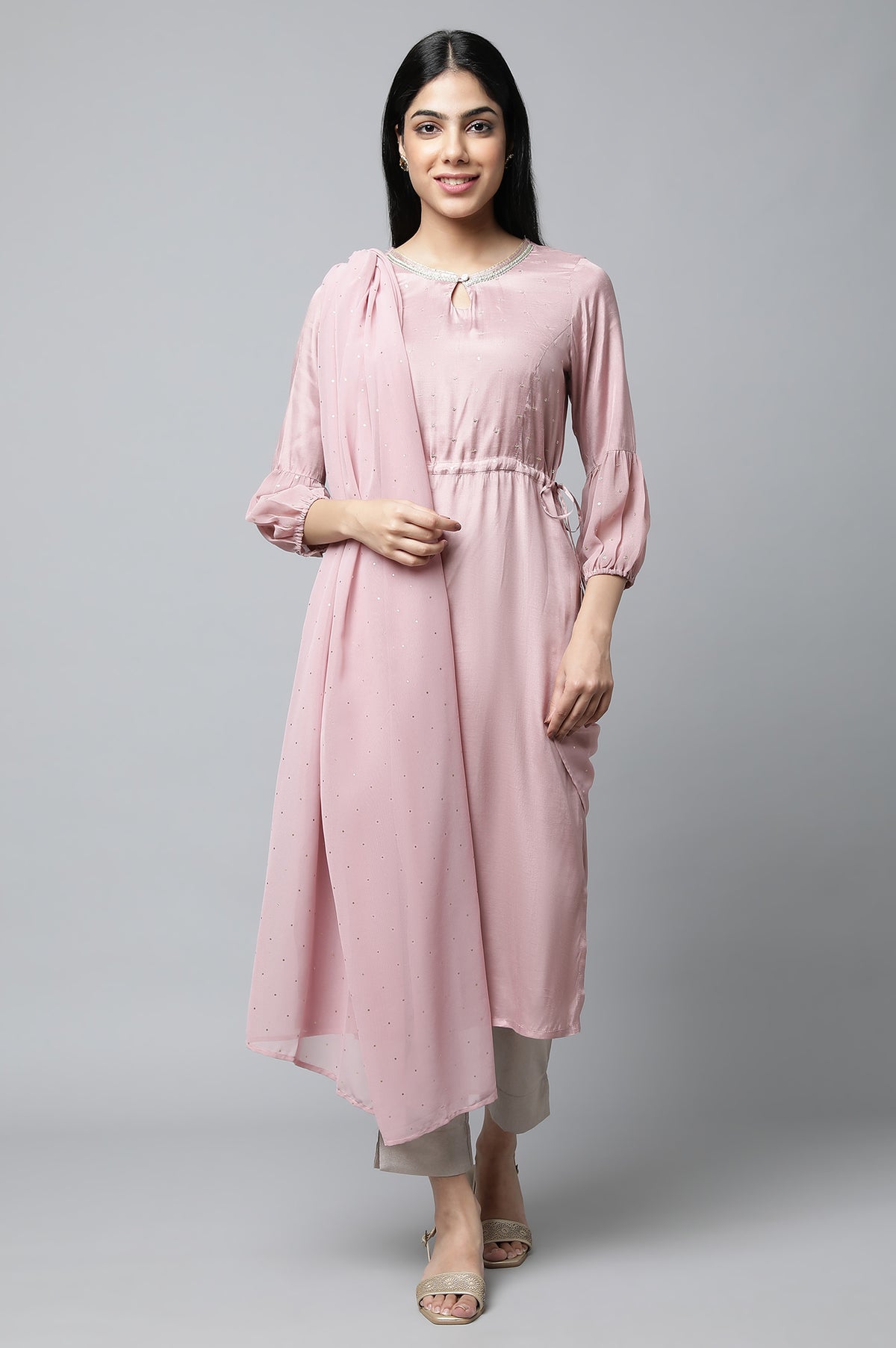 Mauve Festive kurta Set - XS