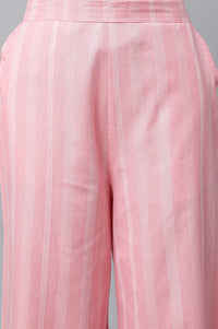 Pink Dobby kurta with Palazzo Set