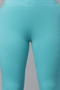 Blue Floral Dobby kurta, Tights &amp; Pants Set