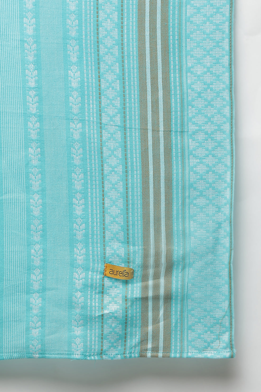 Blue Floral Dobby kurta, Tights &amp; Pants Set