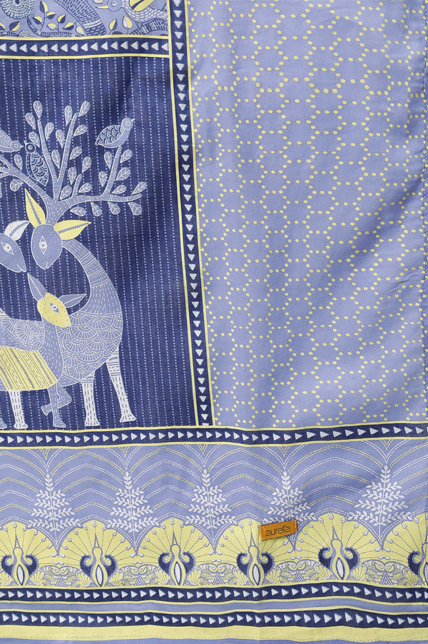 Yellow Printed Kurta, Culottes & Dupatta Set