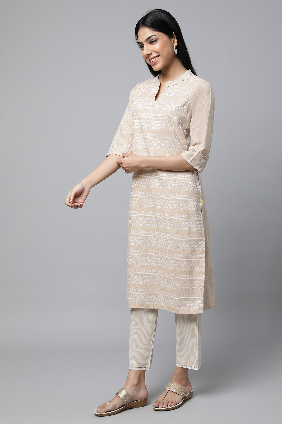 Beige Subtle Summer kurta Set