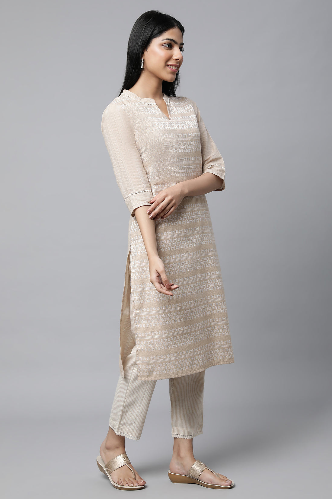 Beige Subtle Summer kurta Set