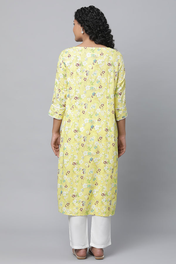 Yellow Floral Printed kurta & Palazzo Set