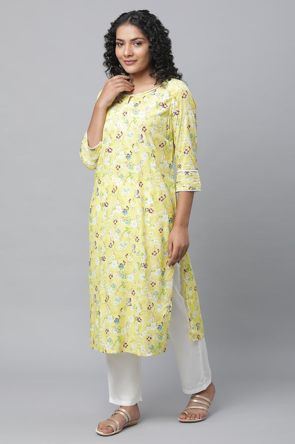 Yellow Floral Printed kurta & Palazzo Set