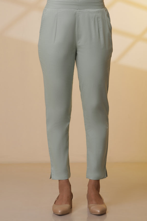 Aqua Green Striped Kurta and Trouser Set