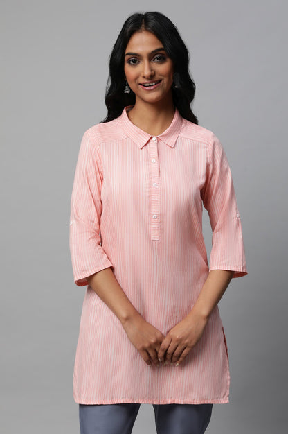 Peach Printed kurta Set