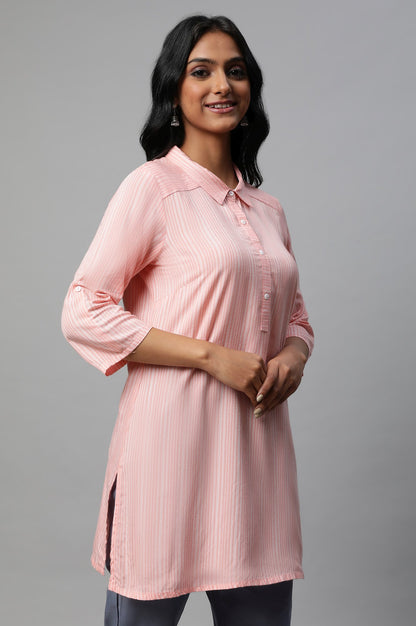 Peach Printed kurta Set