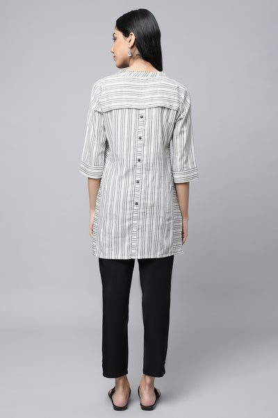 White Striped kurta & Trousers Set