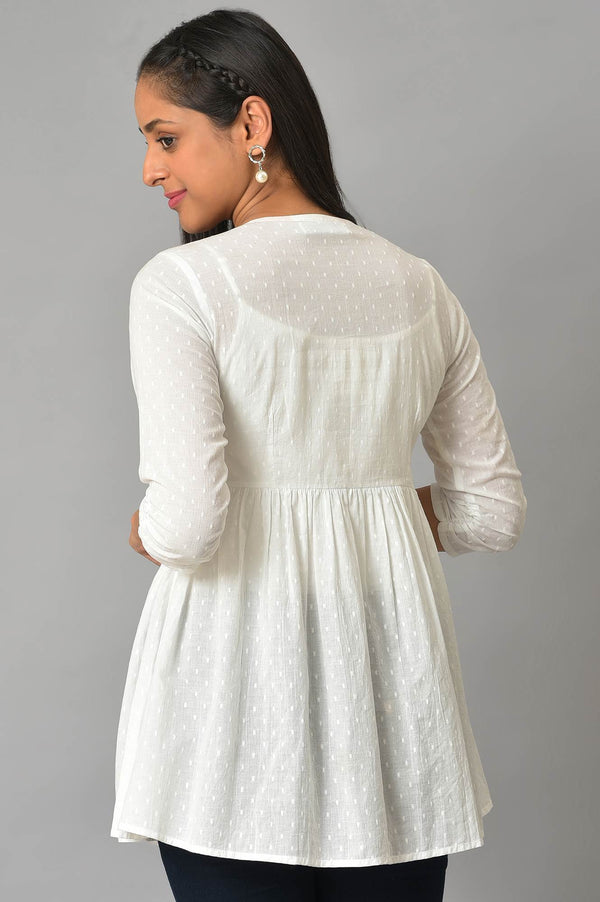 White Angarakha kurta & Jeggings Set