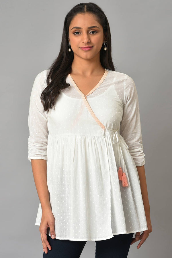 White Angarakha kurta & Jeggings Set