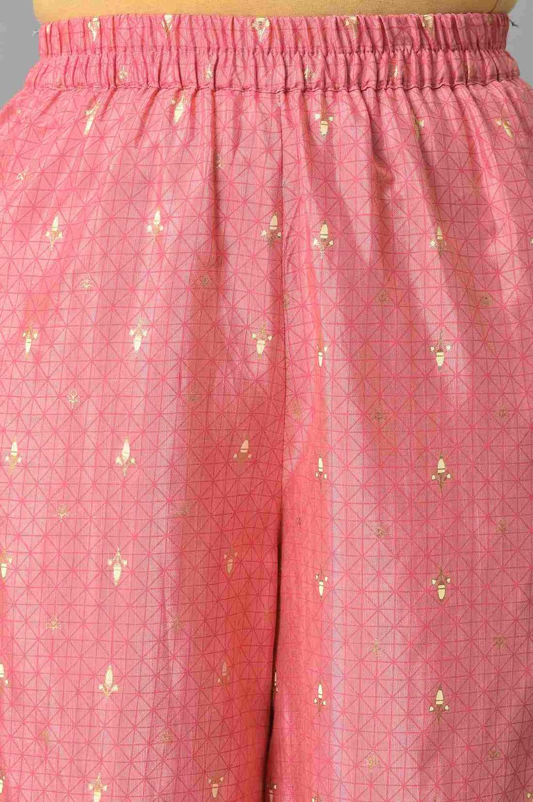 Pink Festive kurta With Narrow Palaza And Yellow Dupatta