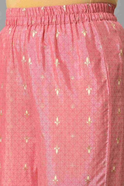 Pink Festive kurta With Narrow Palaza And Yellow Dupatta