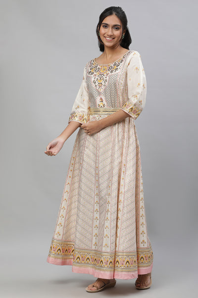 White A-Line Printed Summer Dress