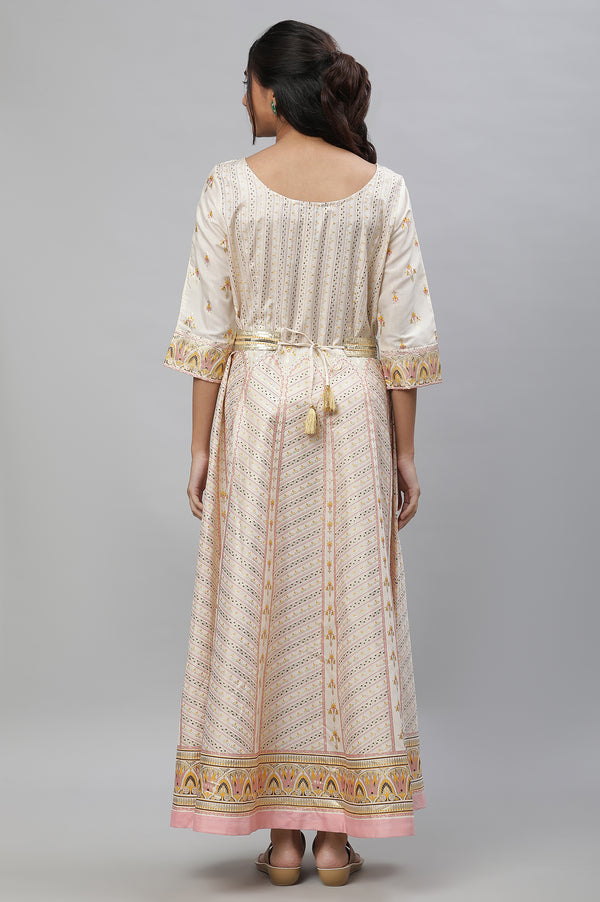 White A-Line Printed Summer Dress