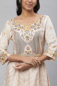 White A-Line Printed Summer Dress