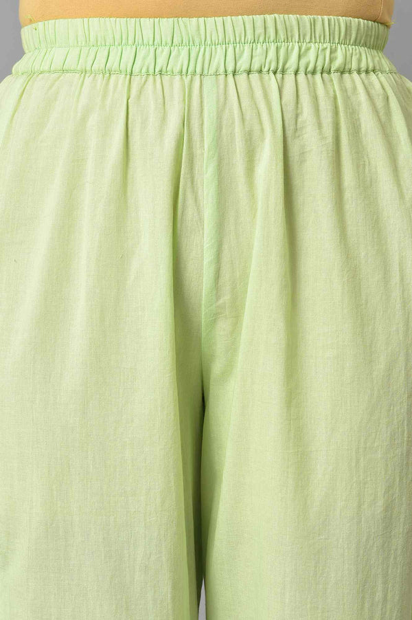 Pista Green Schiffli kurta And Palazzo Set