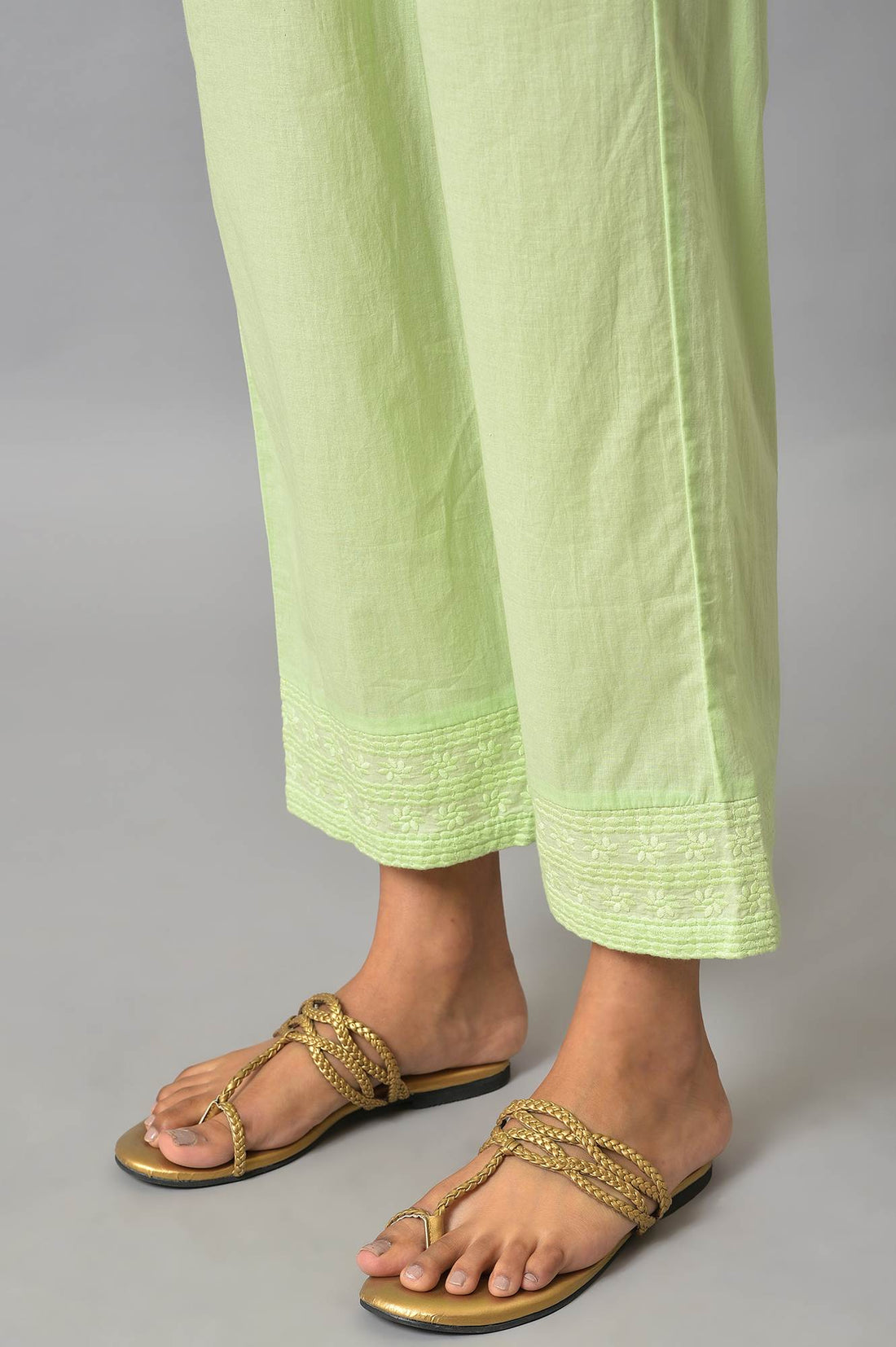 Pista Green Schiffli kurta And Palazzo Set