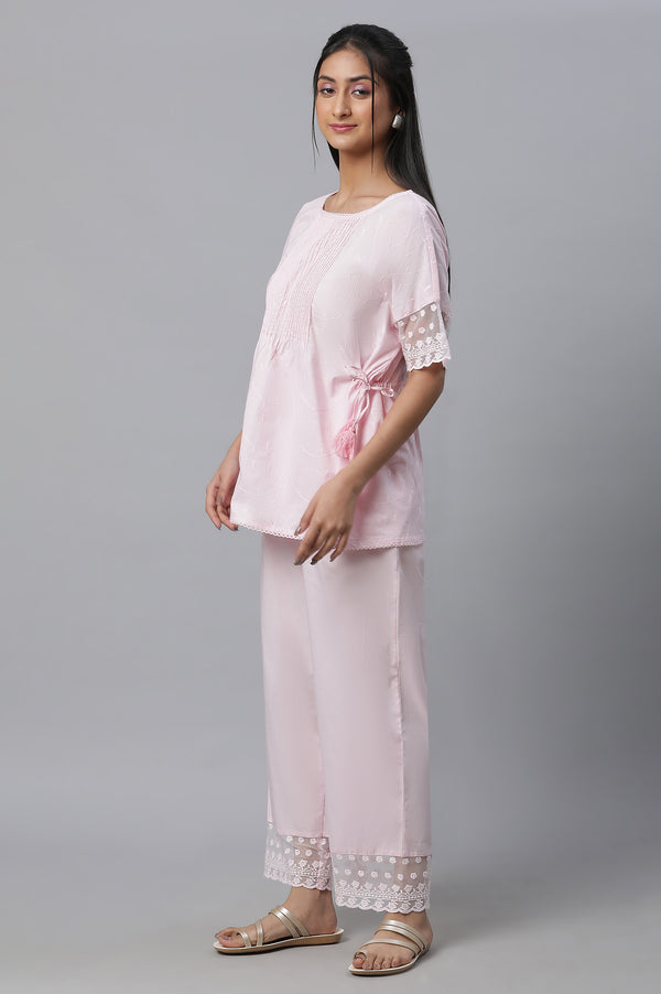 Pink Floral kurta, Pants & Dupatta