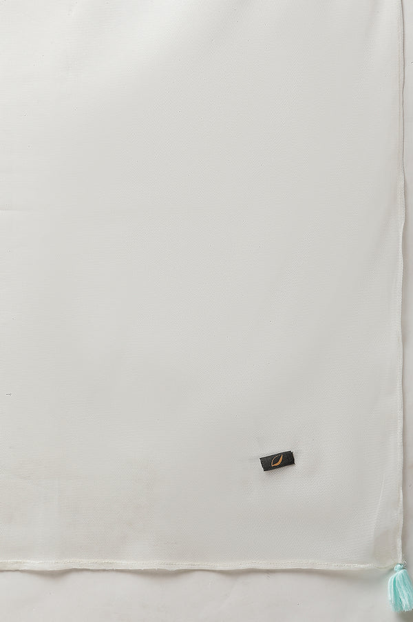 Green Schffli Kurta, Sharara and Dupatta Set