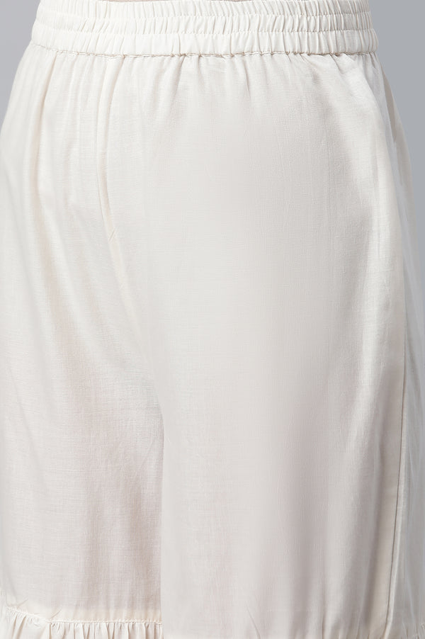 Pin Lace Detailed Short kurta, Sharara & Dupatta Set