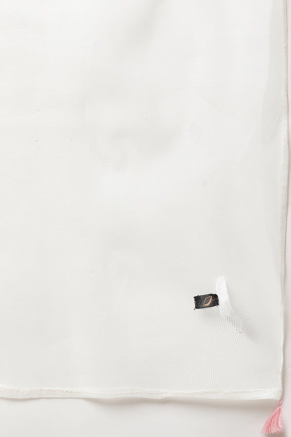 Pin Lace Detailed Short kurta, Sharara & Dupatta Set