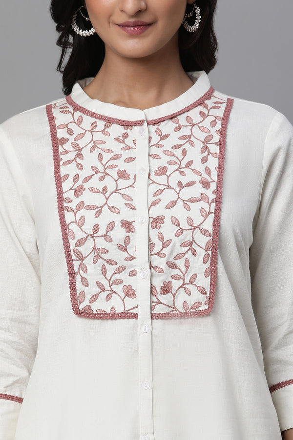 Green Solid Casual Kurti with Lace