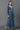 Blue Embroidered Velvet Winter Dress
