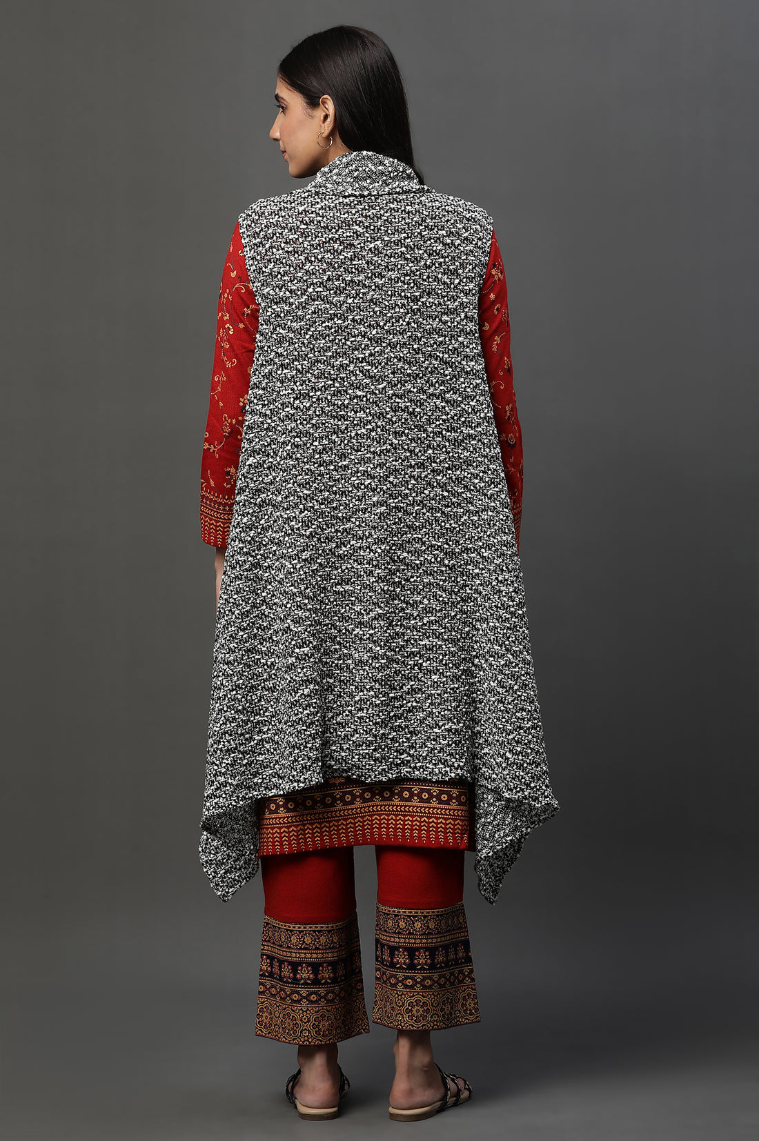 Black and White Asymmetrical Winter Jacket