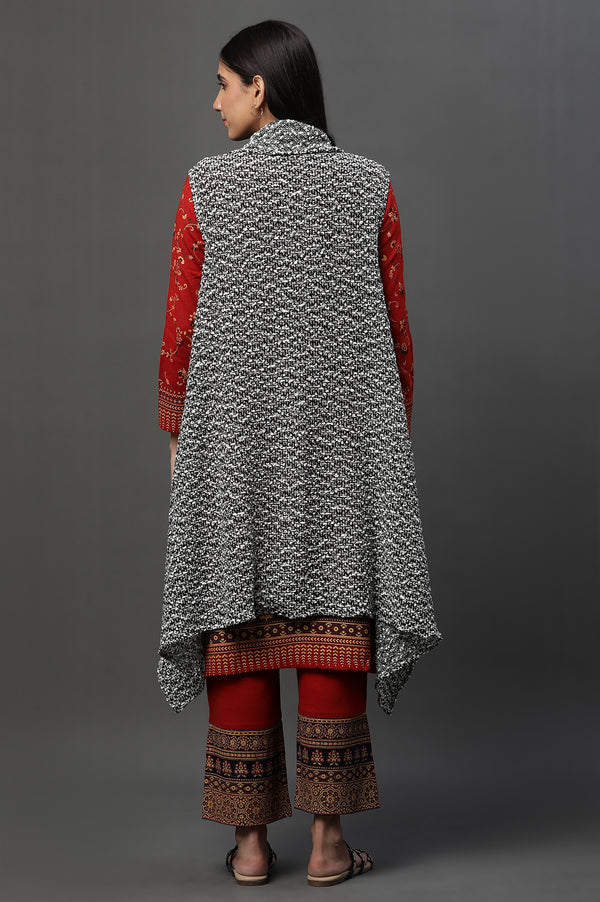 Black and White Asymmetrical Winter Jacket