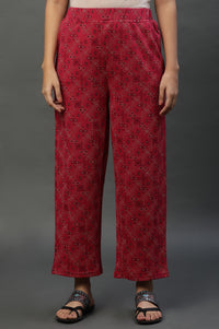 Pink Printed Winter Narrow Palazzo