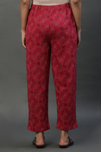 Pink Printed Winter Narrow Palazzo