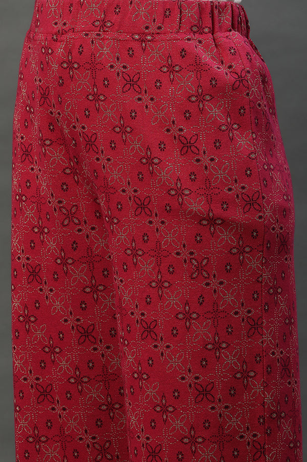 Pink Printed Winter Narrow Palazzo