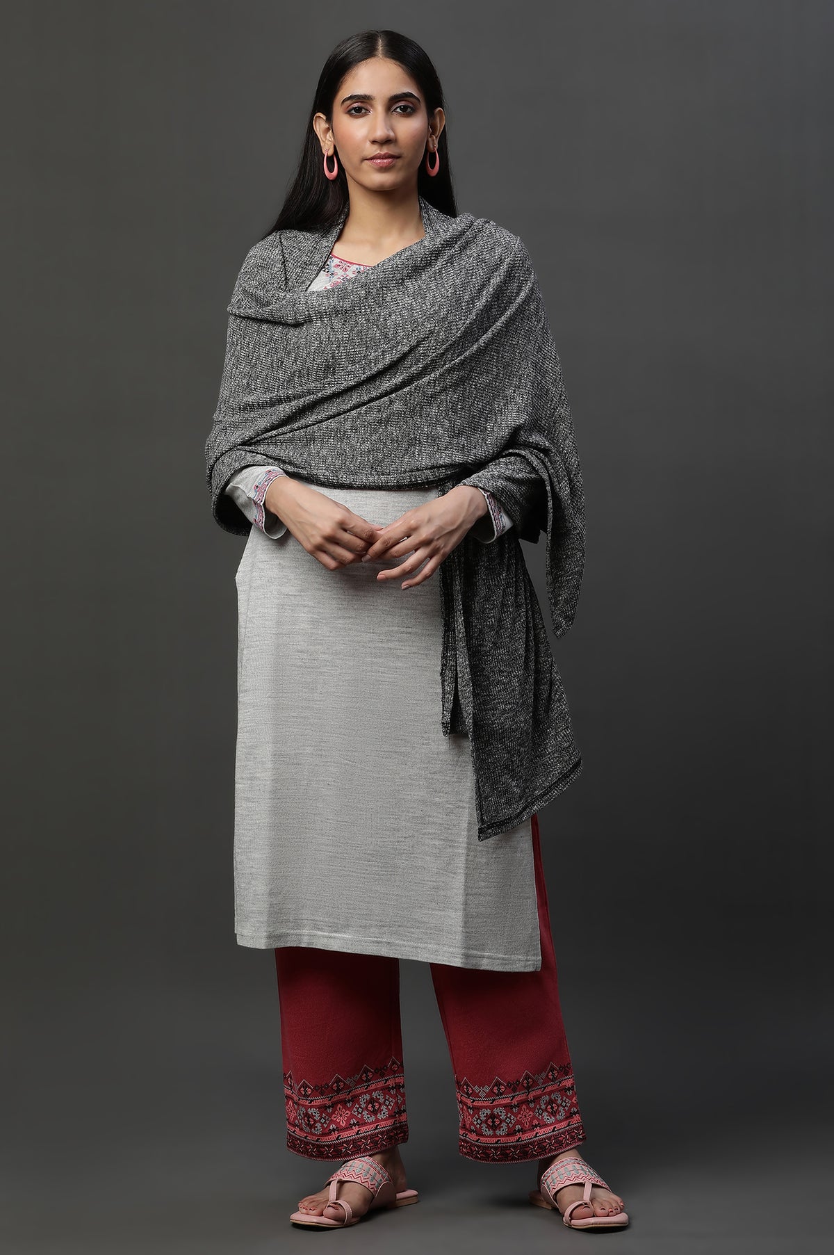 Dark Grey Winter Stole - FS