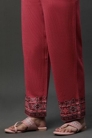 Grey Yarn Dyed Printed Winter Kurta and Pants Set