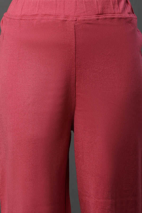 Peach Floral Printed Winter Kurta and Pants Set