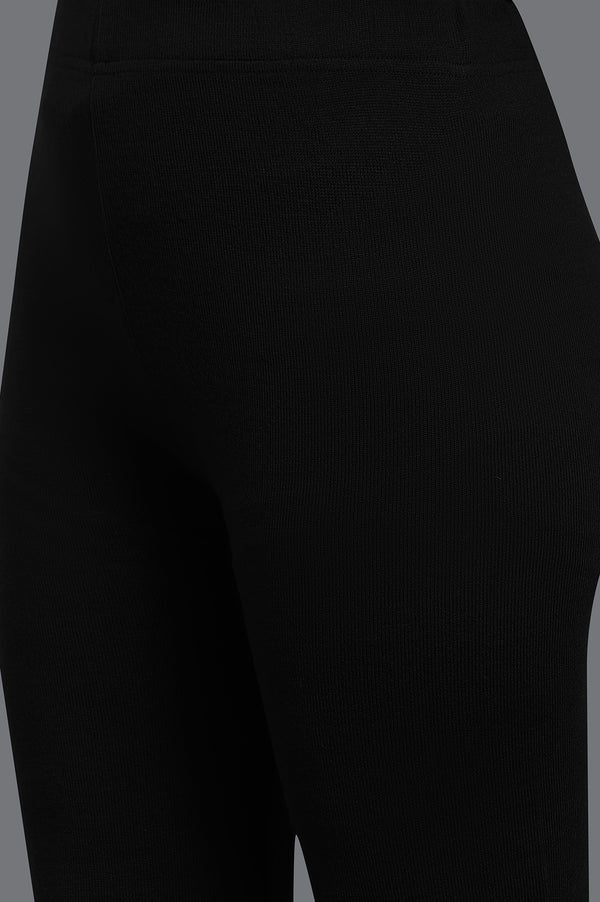 Grey Geometric Printed Mock Layered Winter Kurta and Tights Set