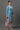 Blue Printed Winter Kurta and Peach Pants Set
