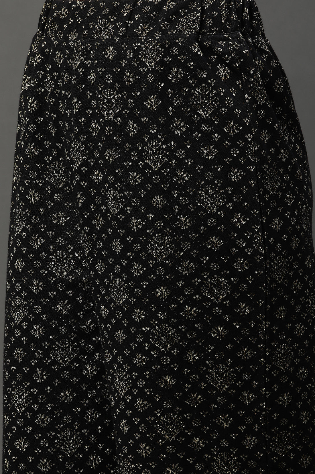 Red Floral Printed Jacquard Winter Kurta and Narrow Palazzo Set