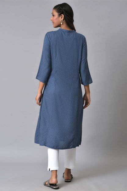 Blue Geometric Printed Summer kurta