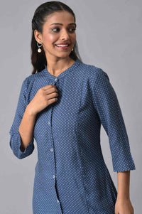 Blue Geometric Printed Summer Kurta