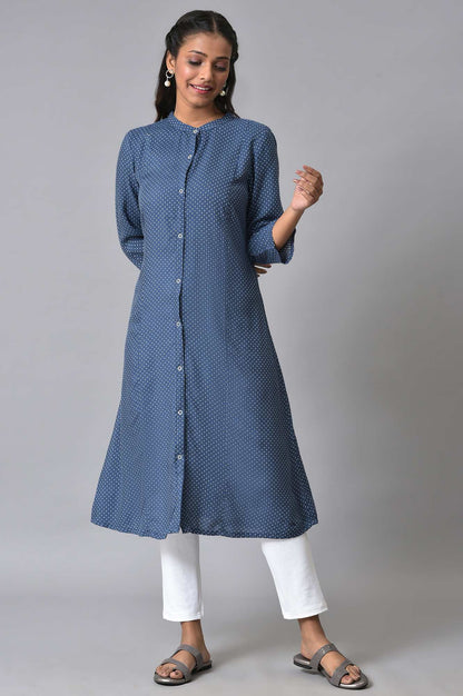 Blue Geometric Printed Summer kurta