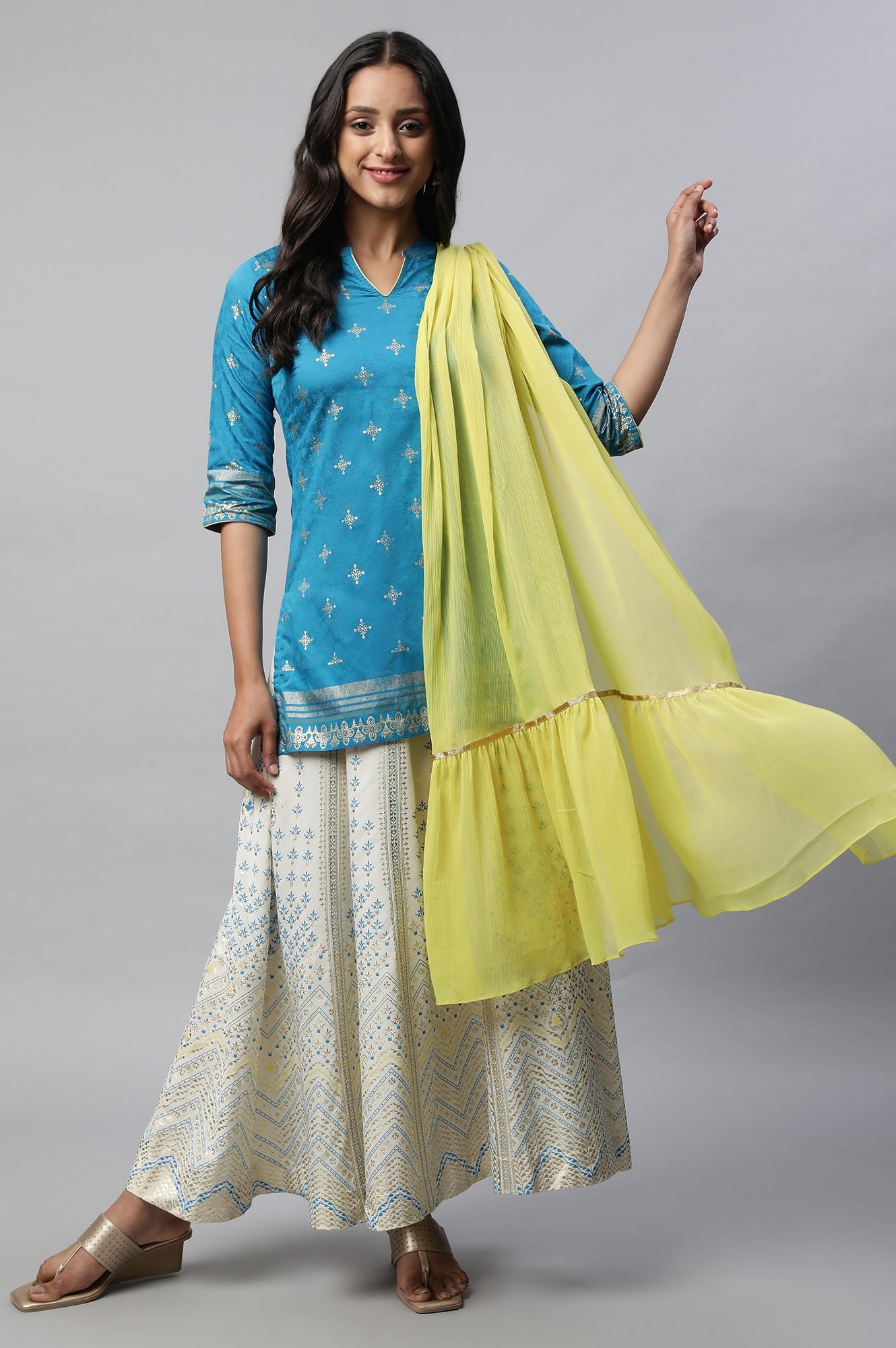 Blue Light Festive Ethnic kurta Set