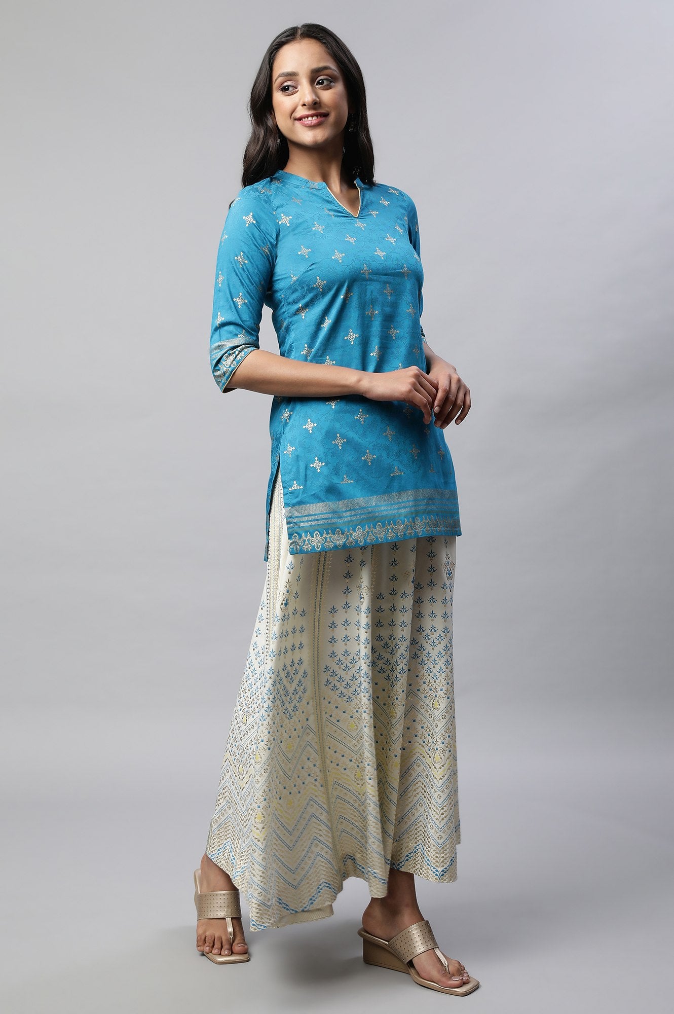 Blue Light Festive Ethnic kurta Set