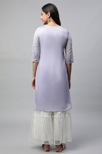 Light Purple kurta With Sharara Set